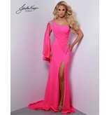 One shoulder fitted gown w/leg slit 2864