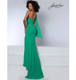 One shoulder fitted gown w/leg slit 2864