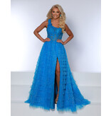 One shoulder lace bodice glitter ruffle tuelle ballgown 24311