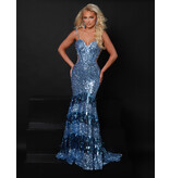 Sequin corset bodice fitted fringe mermaid 24369