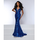Tank v-neck sequin fitted mermaid gown 24373