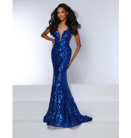 Tank v-neck sequin fitted mermaid gown 24373