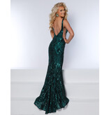 Tank v-neck sequin fitted mermaid gown 24373