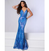 Spaghetti strap sequin fitted mermaid 24739
