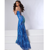 Spaghetti strap sequin fitted mermaid 24739