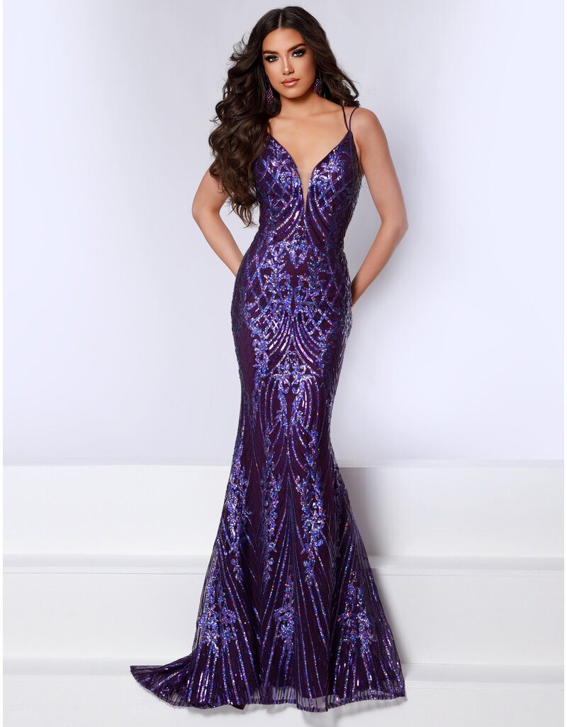 Spaghetti strap sequin fitted mermaid 24739