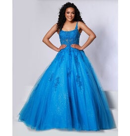 Tank strap lace beaded bodice tulle ballgown 24753