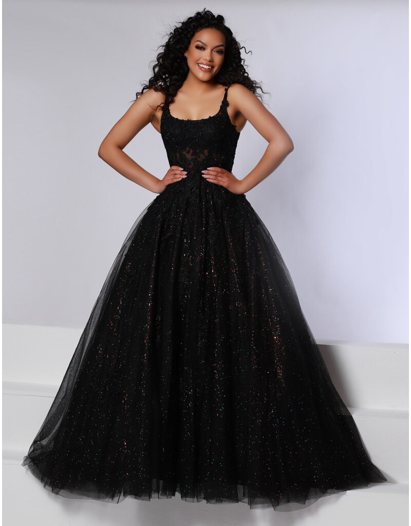 Tank strap lace beaded bodice tulle ballgown 24753