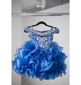 2Cute Princess Off the shoulder beaded ruffle cupcake gown G2012