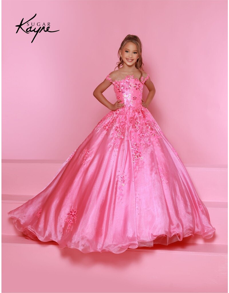 Sequin Mesh and Shimmer Organza Ballgown C336