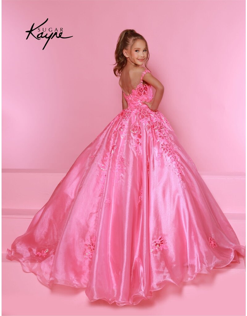 Sequin Mesh and Shimmer Organza Ballgown C336