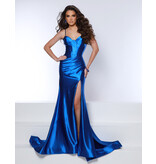 Fitted satin gown w/ lace up back 24403