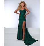 FITTED GLITTER GOWN W/ STRUCTURED BODICE 24228