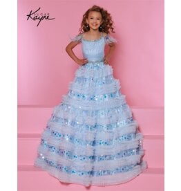 Sugar Kayne Layered sequin/tulle ballgown C342