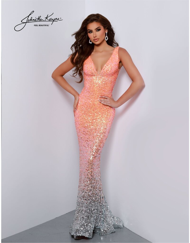 Full sequin ombre fitted halter top 2814