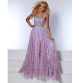 Off the shoulder glitter lacef floral a-line gown 24216