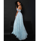 Off the shoulder glitter lacef floral a-line gown 24216