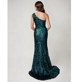 One shoulder sequin fitted gown 4405