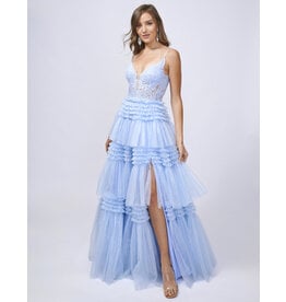 Lace bodice tulle ruffle skirt ballgown 4418