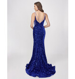 Spaghetti strap fitted sequin mermaid gown 4420
