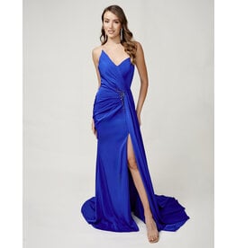 Strapless fitted gown w/leg slit 9145