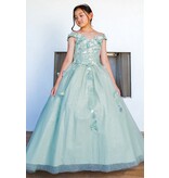Ballgown with detachable shoulder capes 8075