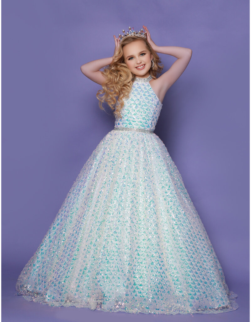 HIGH NECK SCALED BALLGOWN G1265