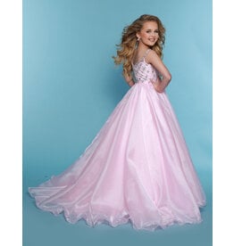 2Cute Princess Spaghetti strap beaded bodice organza ballgown G1285