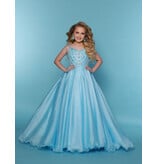 2Cute Princess Spaghetti strap beaded bodice organza ballgown G1285
