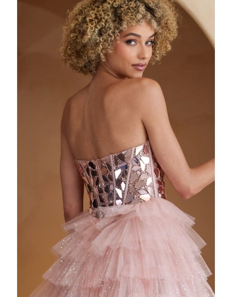 AMELIA COUTURE Mirror cut bodice short ruffle tulle skirt 5058S