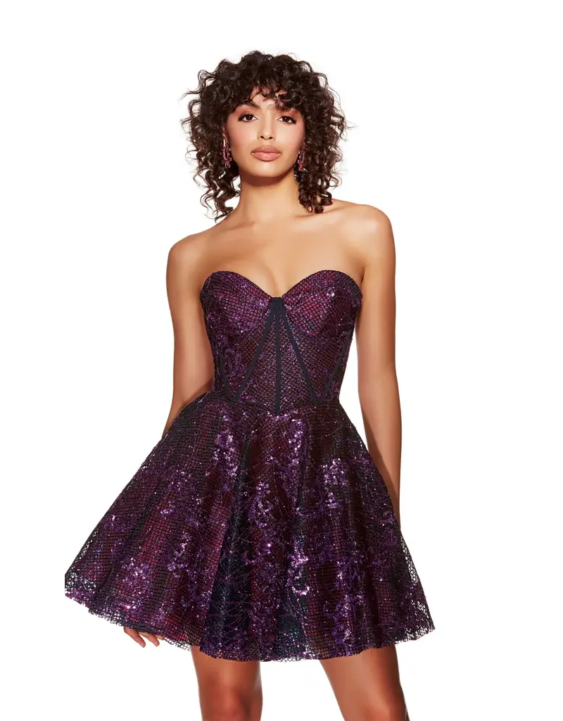 Short,Tulle,A-Line,Lace up back 3770
