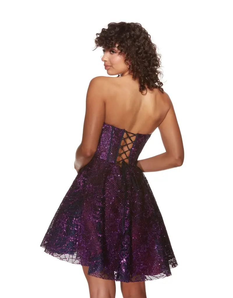 Short,Tulle,A-Line,Lace up back 3770