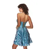Short, Sequins, Strapless, A-line, Lace-up Back, 3782