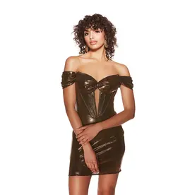 Short,Metalic,OffTheShoulder,Fitted, 4844