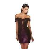Short,Metalic,OffTheShoulder,Fitted, 4844