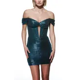 Short,Metalic,OffTheShoulder,Fitted, 4844