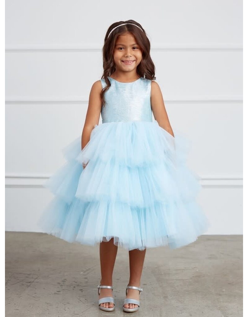 TIP TOP KIDS Metallic Glitter Bodice, Layered Ruffle Skirt, 5790
