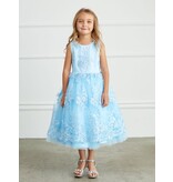 TIP TOP KIDS Metallic Lace Embroidery Overlayed Tulle Skirt, 5816