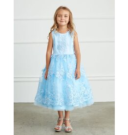 TIP TOP KIDS Metallic Lace Embroidery Overlayed Tulle Skirt, 5816
