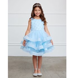 TIP TOP KIDS Glitter Criss Cross Bodice, Layered Skirt, Horse Hair Trim, 5825