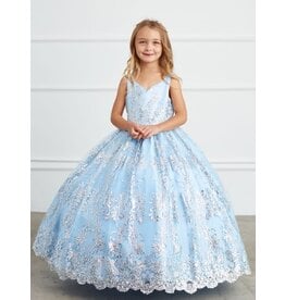 TIP TOP KIDS Tank bodice, Glitter Mesh overskirt, scallop hem 7036