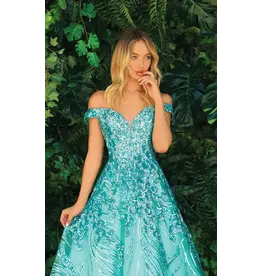 OFF SHLDR, ALINE BALLGOWN, LACE UP 810290