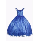 Cap sleeve all over giltter ballgown 8007
