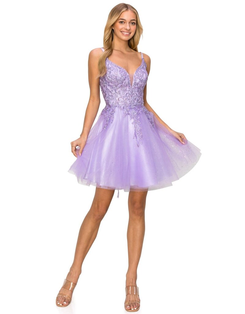 SHORT,V-NCK, LACE UP BACK 5125J