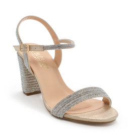 Rhinestone open toe mid block heel Nicky-8