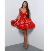Strapless crystal organza short a-line gown 2962S