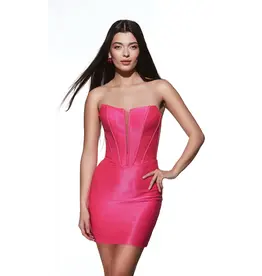 Strapless corset bodice fitted short gown 4925
