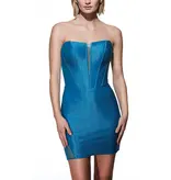 Strapless corset bodice fitted short gown 4925