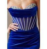 AMELIA COUTURE STRAPLESS, VELVET, LACE UP FITTED 5056S