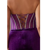AMELIA COUTURE STRAPLESS, VELVET, LACE UP FITTED 5056S